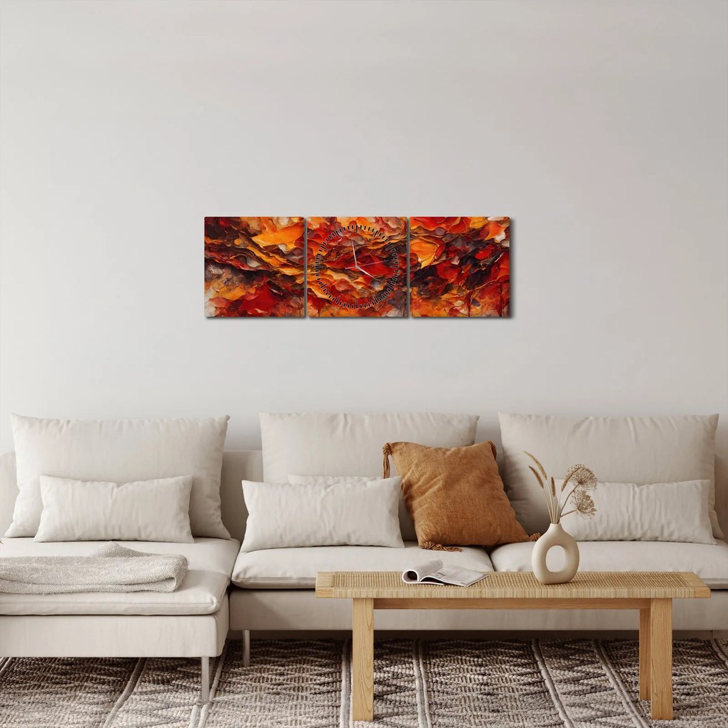 Obraz - Abstrakcja (z zegarem) (90x30 cm)