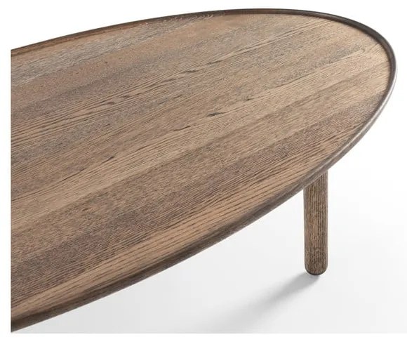 Brązowy stolik z litego drewna dębowego 65x120 cm Mu – Gazzda