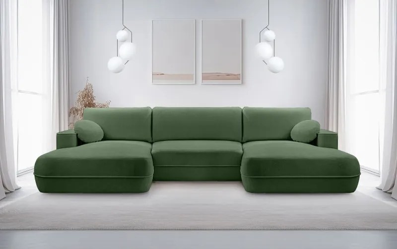 Narożnik FUEGO XL wolnostojący układ U z funkcją spania w tkaninie Bubble 12 DomoHome