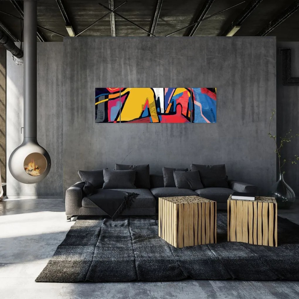 Obraz - Abstrakcja mężczyzn (170x50 cm)