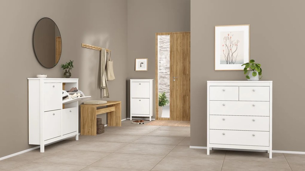 Komoda z szufladami na nóżkach Madrid 3S biały mat