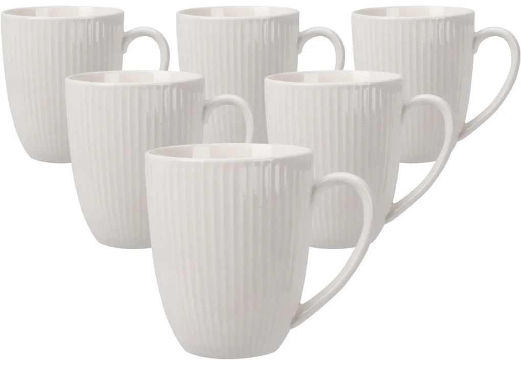 Zestaw 6 kubków porcelanowych Linie 370 ml