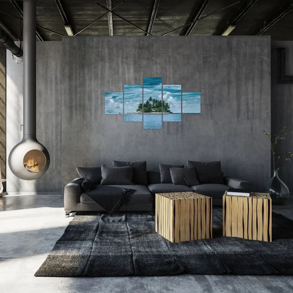 Obraz - wyspa na morzu (125x70 cm)