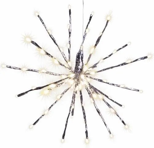 Świąteczne LED oświetlenie - deszcz meteorów, ciepła biel