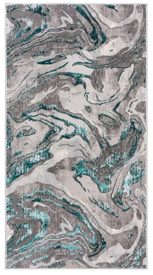 Szaro-turkusowy dywan 200x290 cm Marbled – Flair Rugs