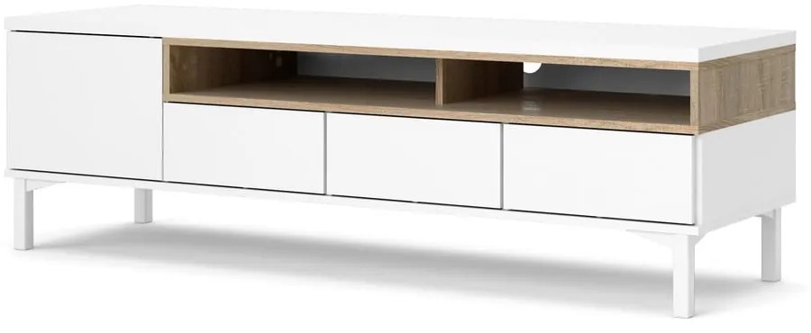 Biała szafka pod TV 156x48x48 cm Roomers – Tvilum