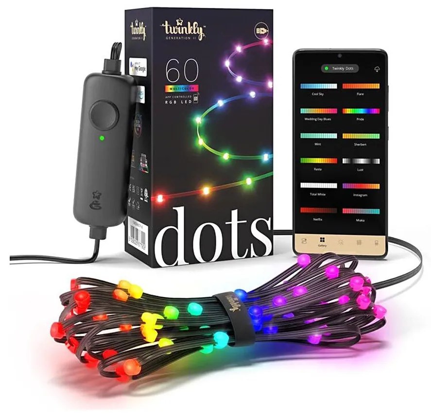 Twinkly TWD060STP-B - LED RGB Taśma ściemnialna DOTS 60xLED 3 m Wi-Fi USB