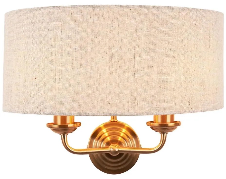 Endon 110726 - Kinkiet HIGHCLERE 2xE14/40W/230V beżowy/mosiądz