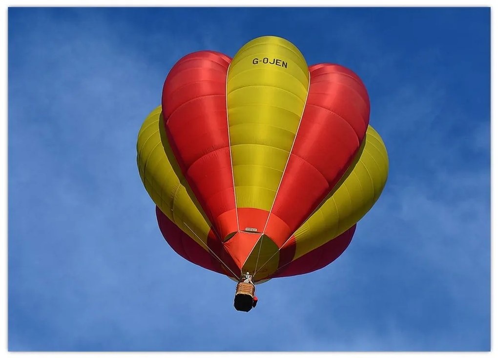 Obraz na szkle - latający balon (70x50 cm)