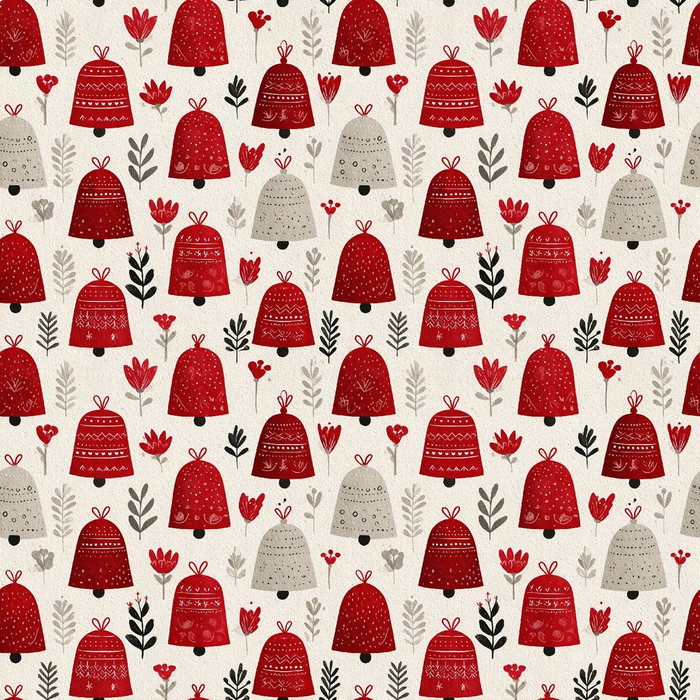 Bawełniana poszewka na poduszkę CHRISTMAS BELLS 45x45 cm, kolorowa