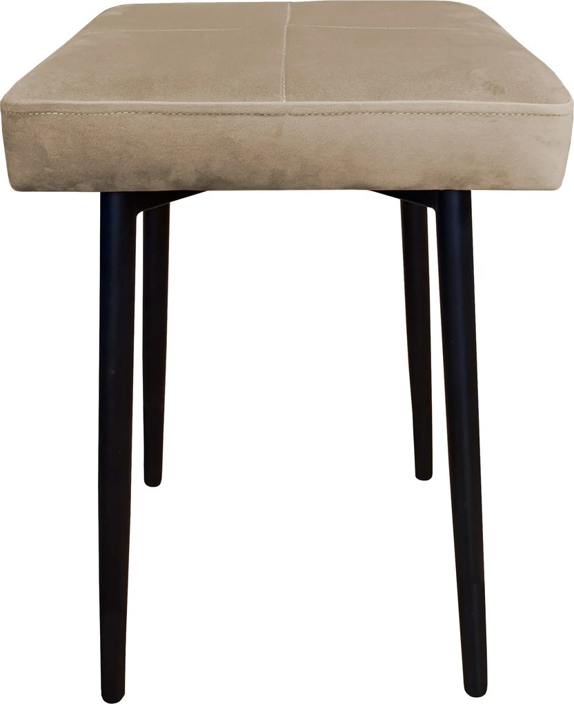 Taboret MAX tkanina Welur stelaż metalowy STOŁEK LOFT : Kolor nogi - Czarna stożek, Kolor tkaniny - VELVET - MG09, Typ tkaniny - Velvet