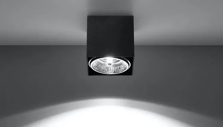 Czarny kwadratowy plafon LED kostka - EX656-Inger