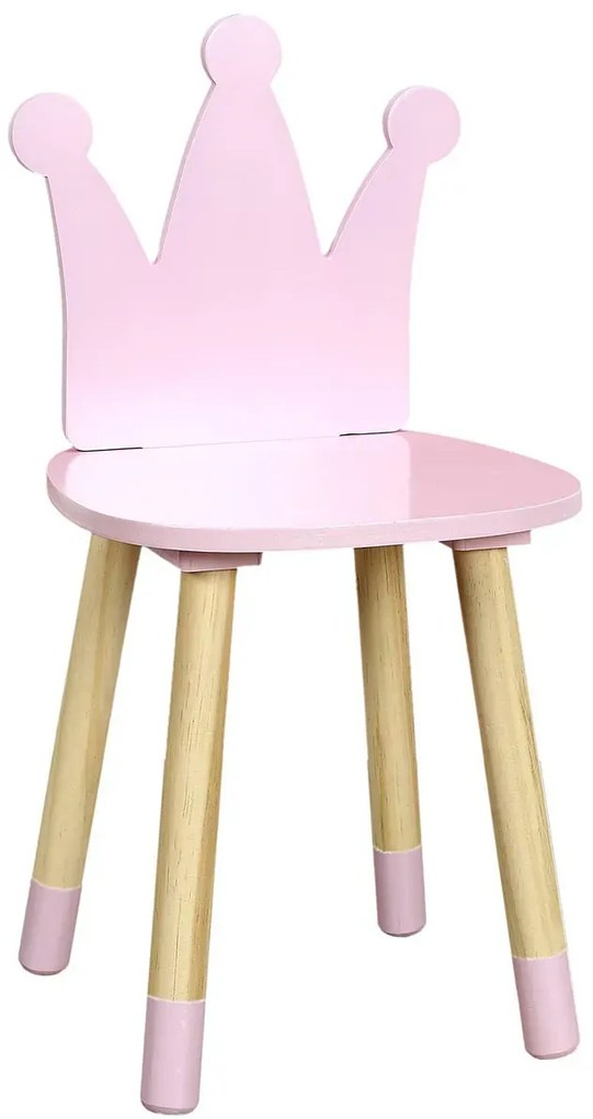 Różowe krzesło dziecięce korona L2-B39