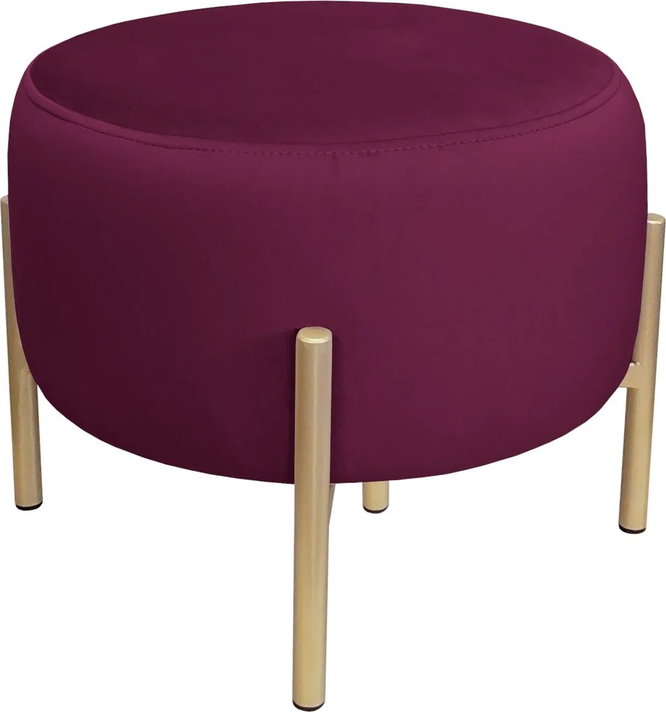 Pufa OLA loft ławka podnóżek metal : Kolor Stelaża - Złoty, Kolor tkaniny - VELVET - MG02, Typ tkaniny - Velvet