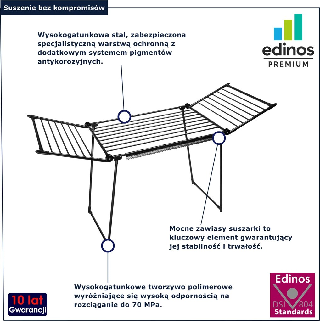 Czarna stojąca suszarka na pranie M8-S54