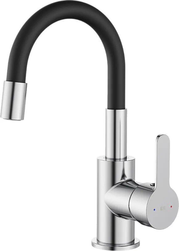 Mémory bateria zlewozmywakowa chromowana z elastycznym wężem z pamięcią kształtu - Essebagno