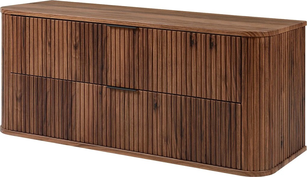 Szafka łazienkowa pod umywalkę wiszącą, dąb orzech, 120 x 51,7 x 41,5 cm