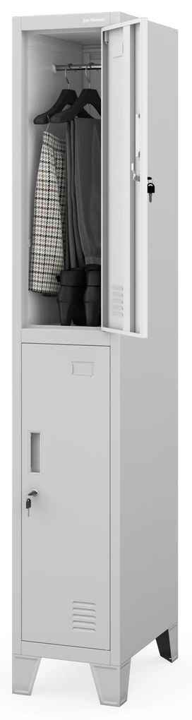 Szafka BHP ubraniowa pracownicza: szara BARTEK 1 Plus