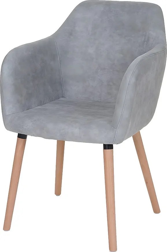 Krzesło do jadalni Vaasa T381,  tekstylia, beton vintage szary, jasne nogi