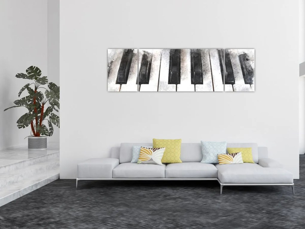 Obraz - Fortepian, akwarela (170x50 cm)