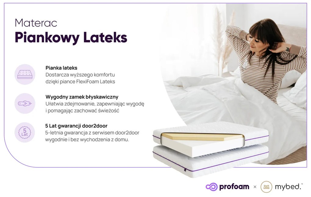 Materac Piankowy Lateks (90cm x 200cm)
