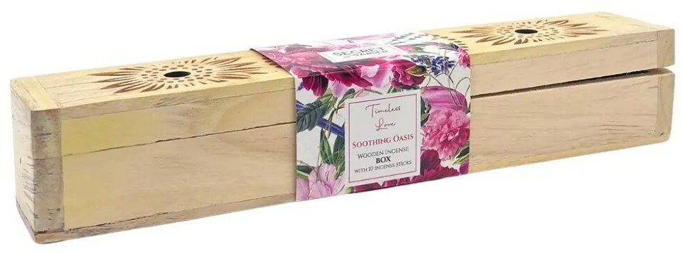 Arome Secret garden drewniane pudełko zkadzidełkami Soothing Oasis, 10 sztuk