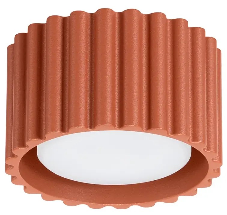 Plafon AURA 1 ochra czerwona GX53 ryflowany SOLLUX  LIGHTING