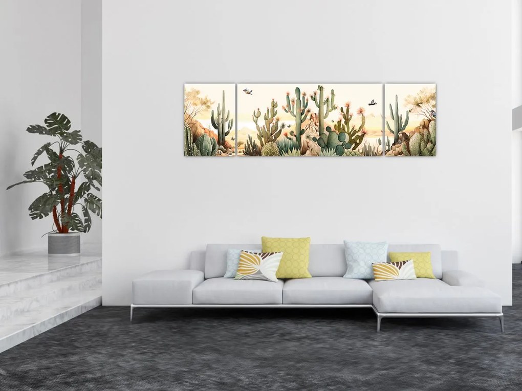 Obraz - Pustynia, akwarela (170x50 cm)