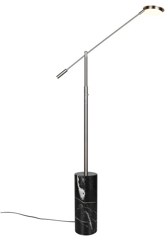 Lampa stojąca LED w czarno-srebrnym kolorze (wysokość 145 cm) Fiore – Trio Select