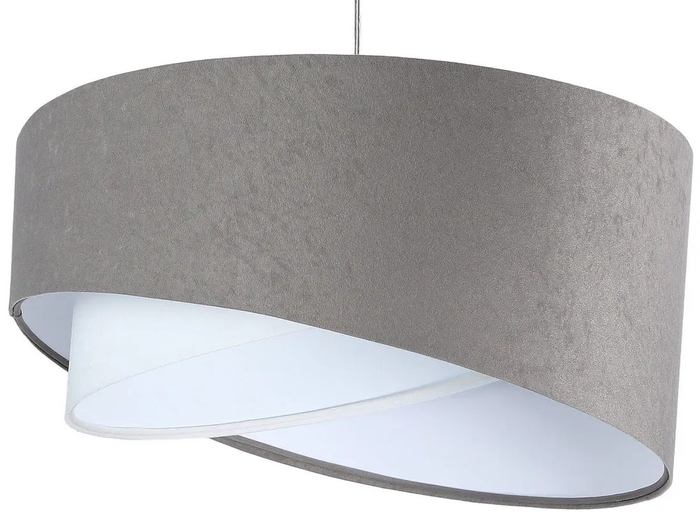 Szaro-biała asymetryczna lampa wisząca P5-M03
