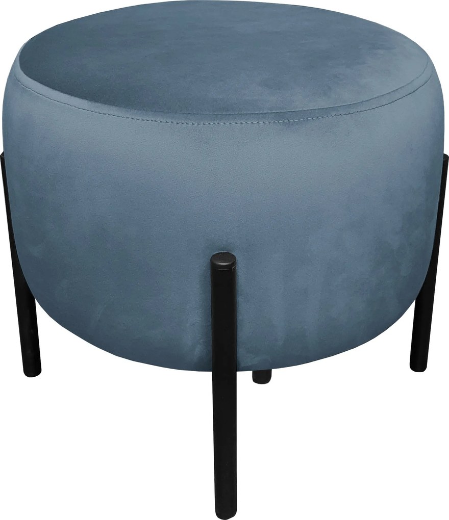 Pufa OLA loft ławka podnóżek metal : Kolor Stelaża - Czarny , Kolor tkaniny - VELVET - MG33, Typ tkaniny - Velvet