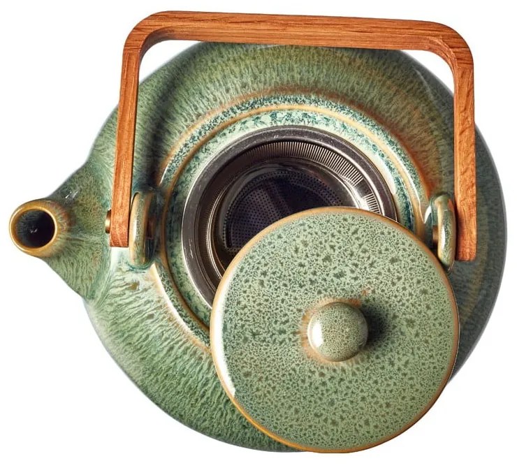 Zielony dzbanek do herbaty ceramiczny z sitkiem 1,2 l Gastro Green – Bitz