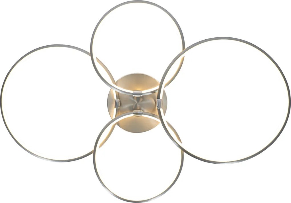 Lampa sufitowa ze stali z wbudowanym LED 3-stopniowo ściemnialna 4-punktowa - Joaniqa