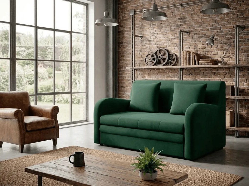 Rozkładana 2-osobowa sofa ARIO NUBE, ciemnozielona