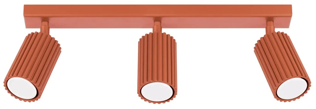 Listwa oświetleniowa 3-punktowa KARBON 3L ochra czerwona ryflowana SOLLUX  LIGHTING