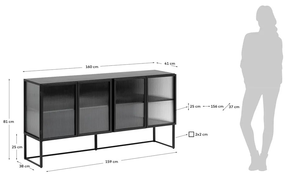 Czarna komoda Kave Home Trixie