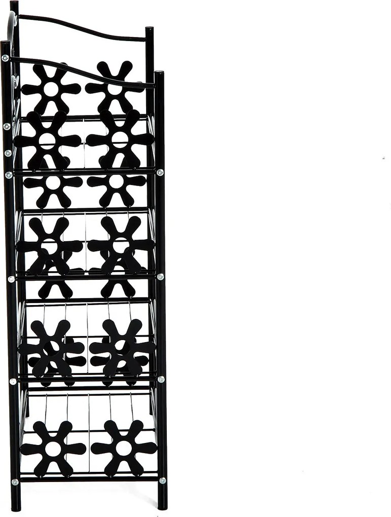 HOMCOM Szafka regał półki metalowa Czarna elegancja Idealna na rośliny 59.5x30x92cm | Aosom PL