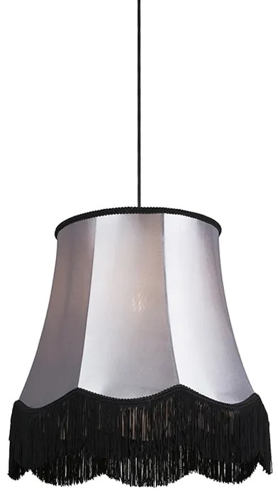 Retro lampa wisząca szaro-czarna 45cm - Granny Retro Oswietlenie wewnetrzne