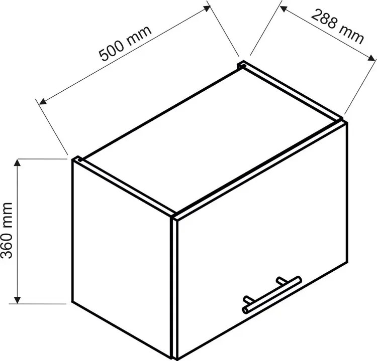 Szafka kuchenna okapowa 50 cm dąb olejowany - Bixor 28X
