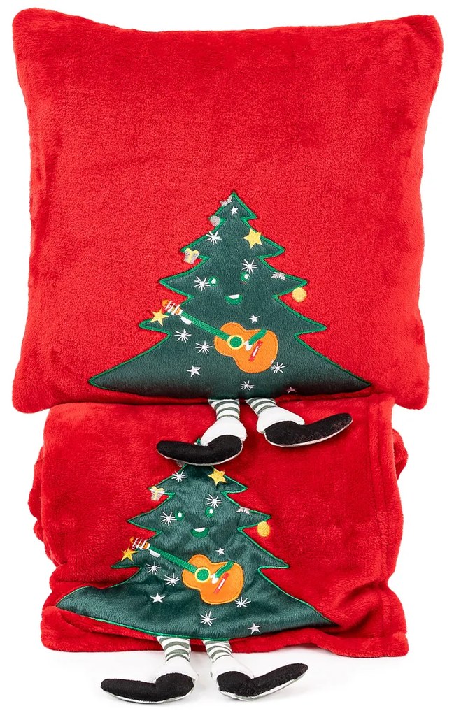 4Home Świąteczna poszewka na poduszkę Merry Christmas tree, 40 x 40 cm