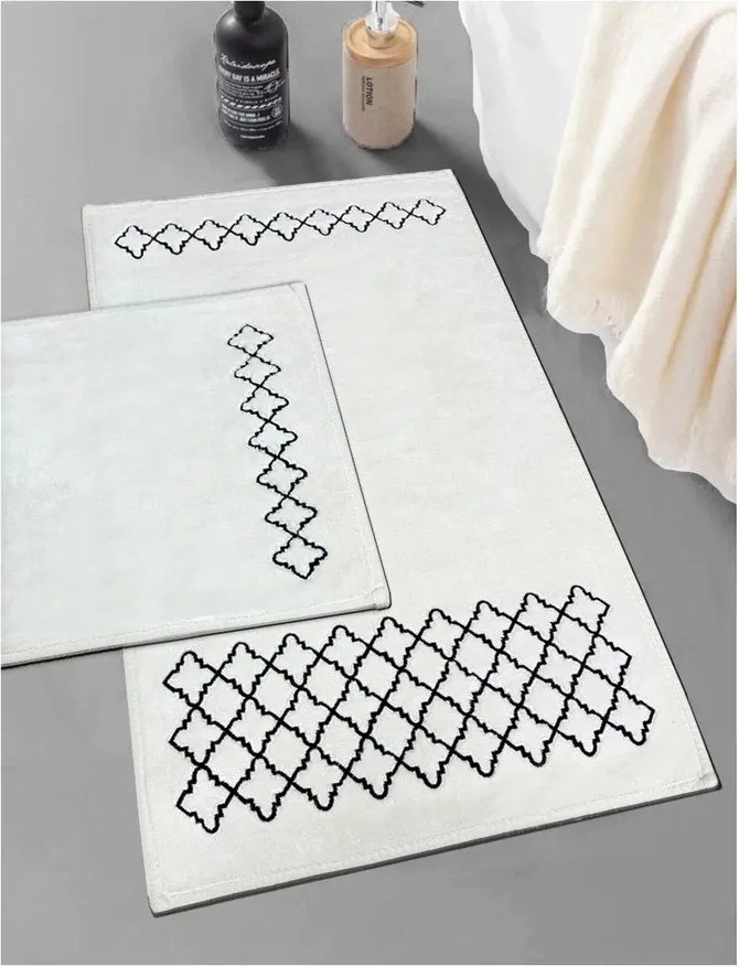 Kremowe dywaniki łazienkowe zestaw 2 szt. 60x100 cm Luxury – Foutastic