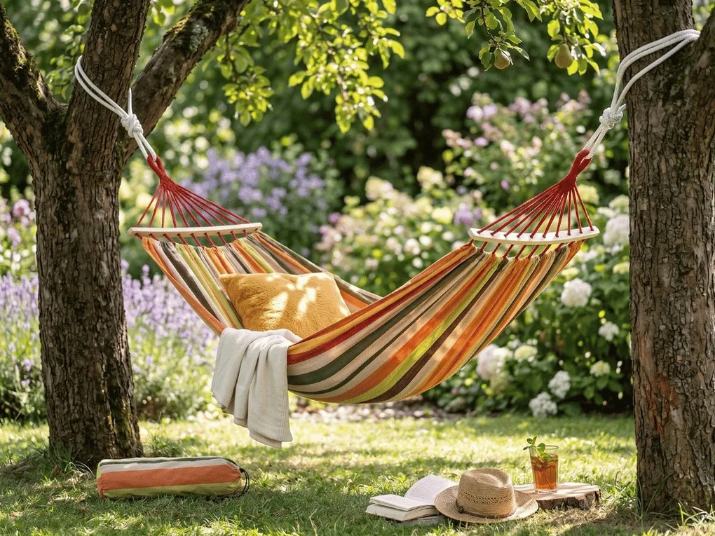 Hamak ZENVIO COMFORT 200x80 cm, pomarańczowy + torba gratis
