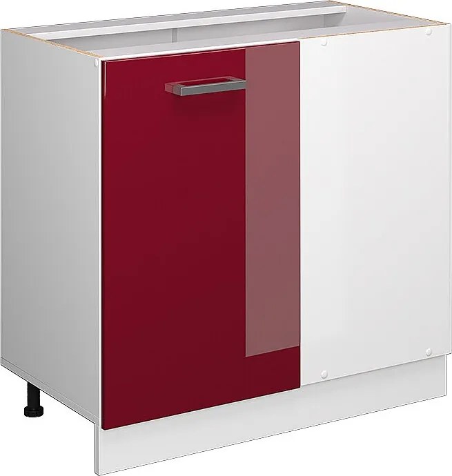 Szafka narożna czerwony połysk 86x46x81.6 r-line