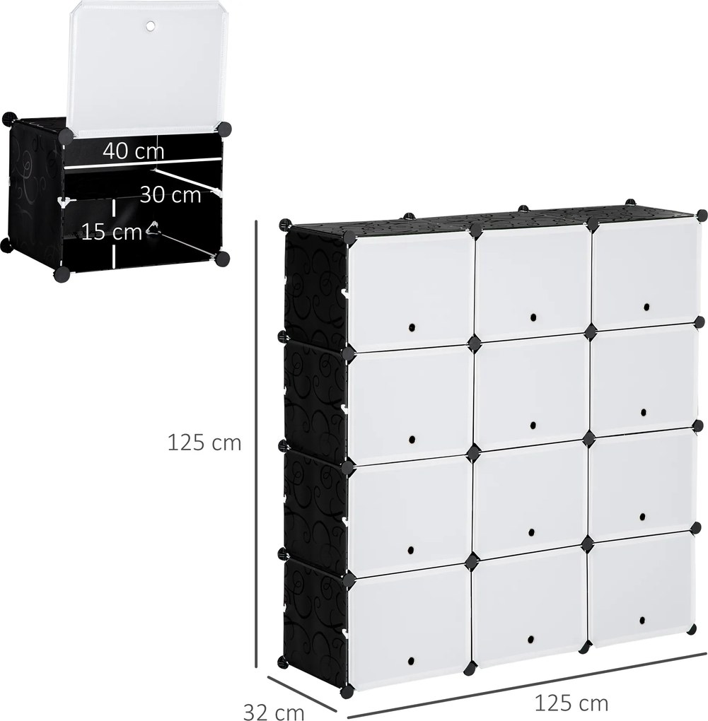 System szafek na buty HOMCOM z 12 kostkami do przechowywania butów