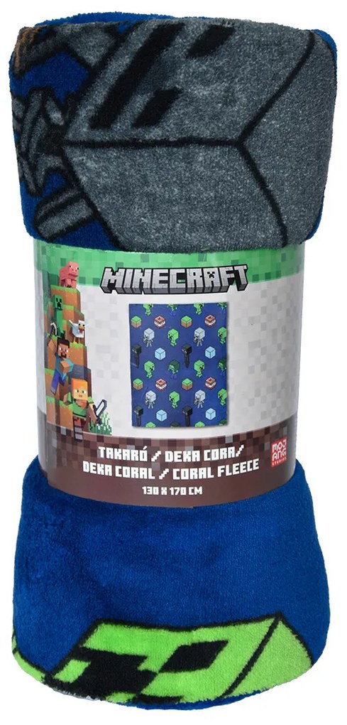 Carbotex Koc dziecięcy Minecraft Mob Monster, 130 x 170 cm