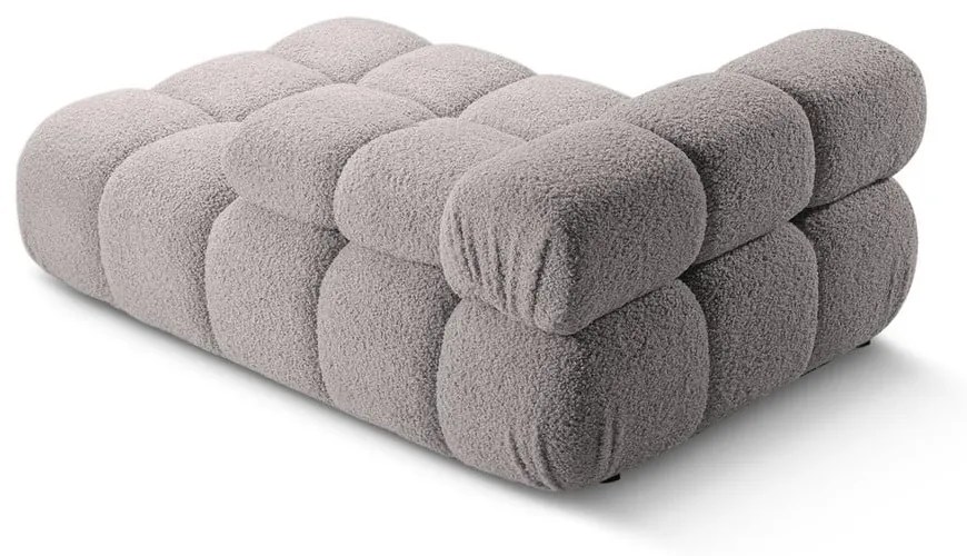 Jasnoszary moduł sofy z materiału bouclé (prawostronny) Bellis – Micadoni Home