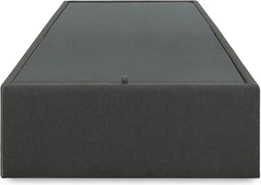 Czarne tapicerowane łóżko jednoosobowe ze schowkiem 90x190 cm Matters – Kave Home