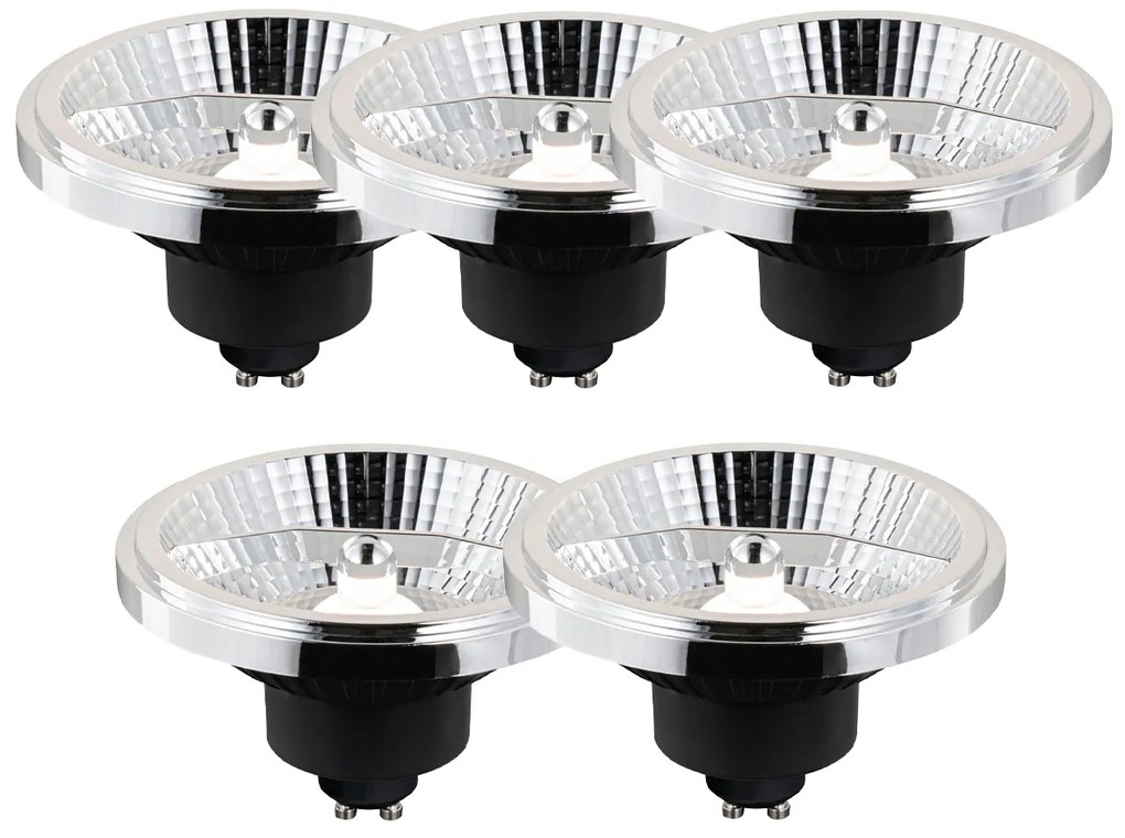 Zestaw 5 inteligentnych żarówek LED GU10 ściemnialnych AR111 10W 800 lm 2200 - 6500K