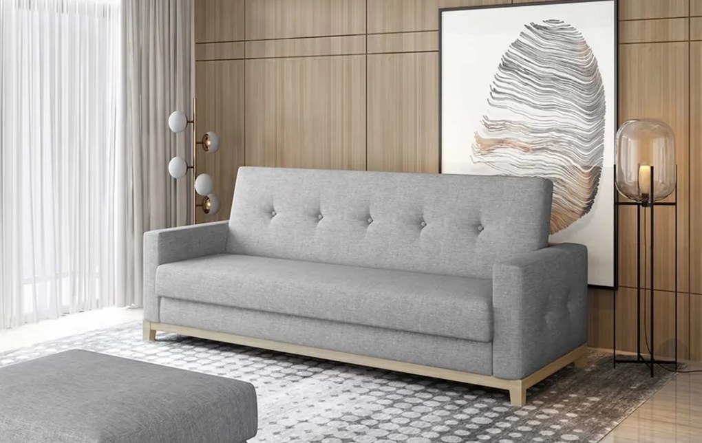 Szara 3-osobowa sofa SELENE, rozkładana