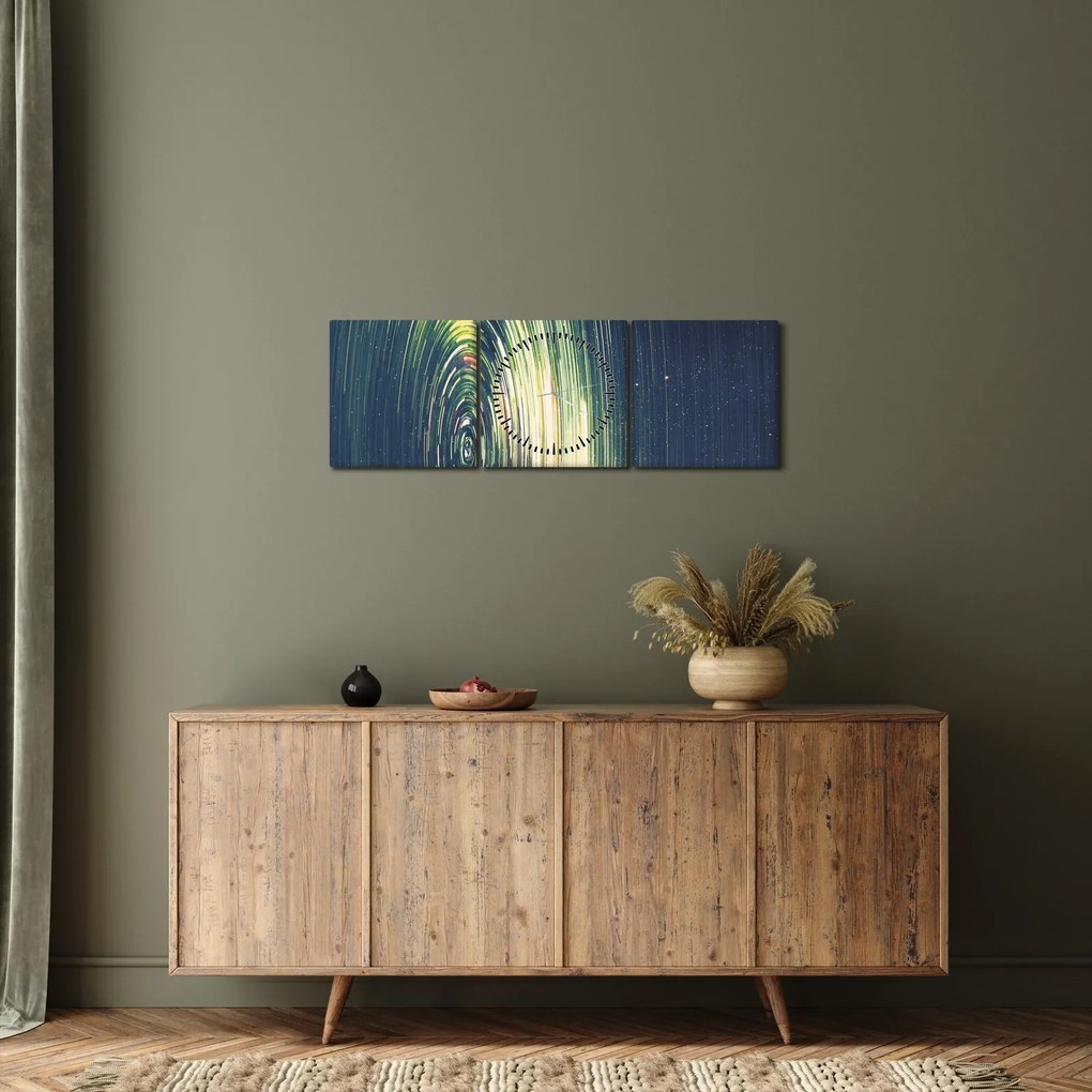 Obraz - Centrum wszechświata (z zegarem) (90x30 cm)